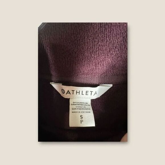 Athleta Cozy Karma Asymmetrical Pullover Sweatshirt Zipper Jacket Size Small - Picture 9 of 10